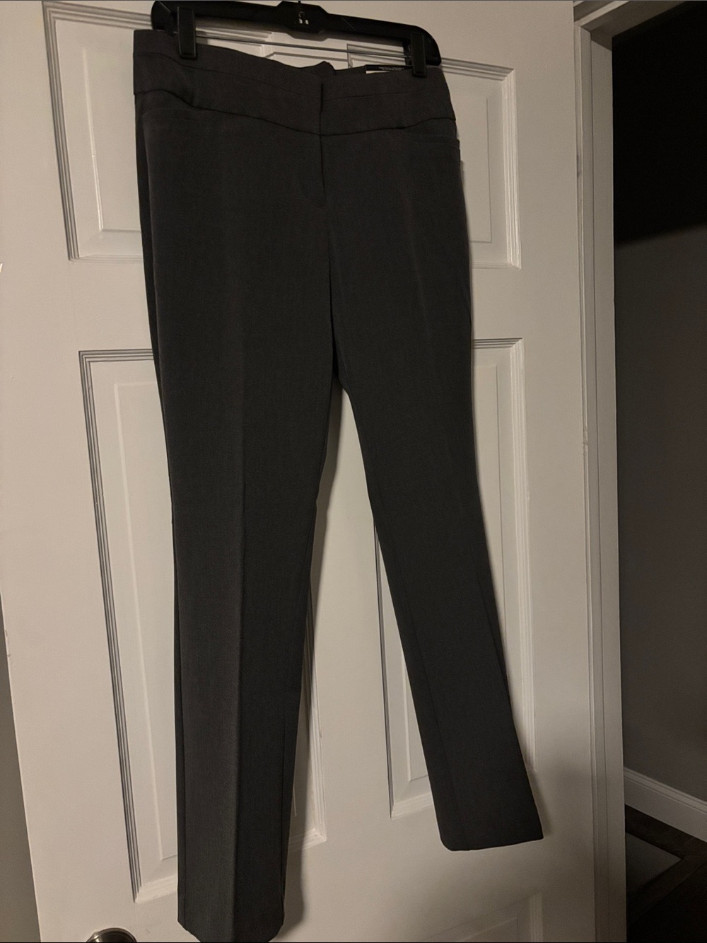 Worthington Women's Charcoal Gray Straight-Leg Trousers